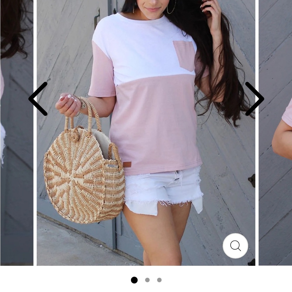 Nursing Queen Pink and White Color Block Tee